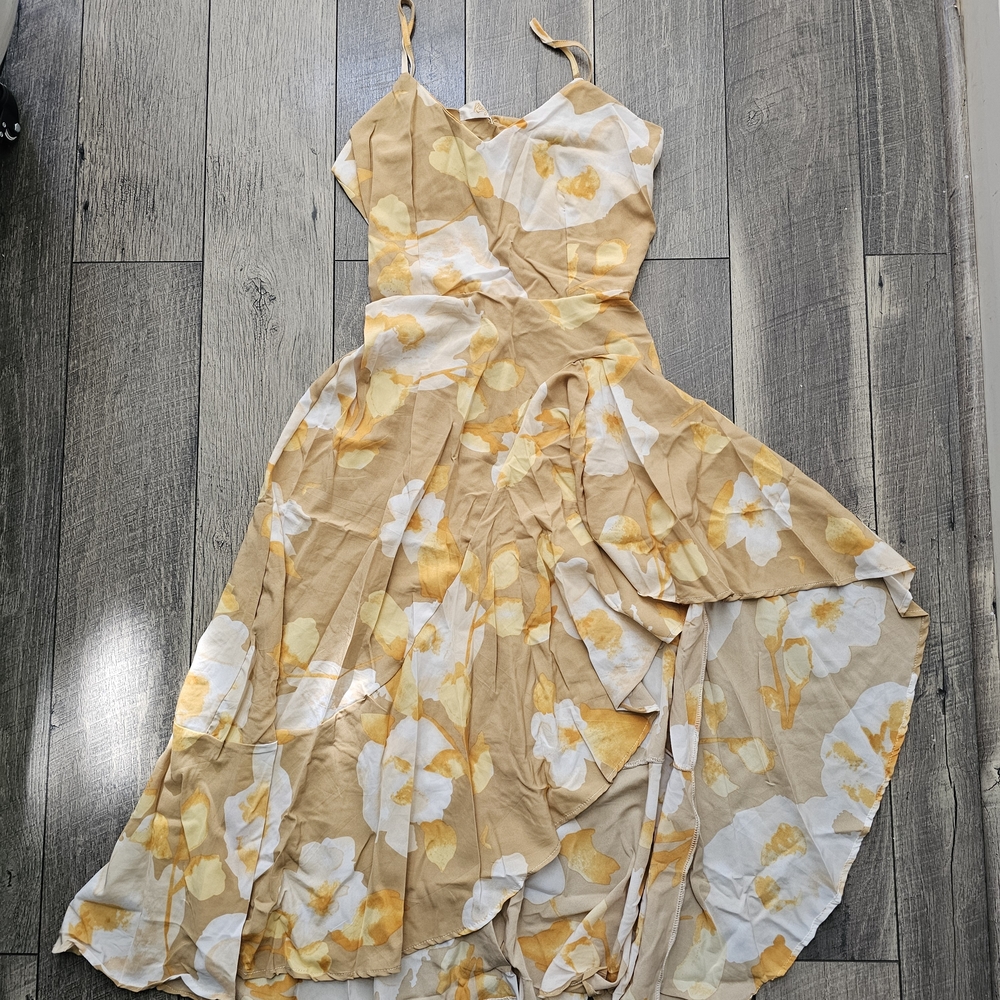 Floral Yellow and White Women's Dress